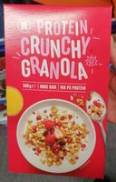 Protein Crunchy Granola med biter av tørkede og sukrede tranebær og frysetørkede røde bær