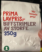 Prima biffstrimler av storfe