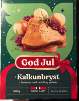 Kalkunbryst I Fløtesaus Med Rødkål Og Poteter