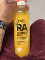 Rå kaldpresset juice appelsin uten fruktkjøtt