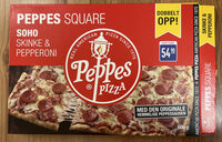 Peppes Square Soho pizza (skinke og pepperoni)