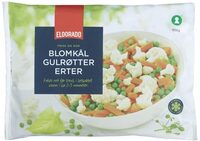 Blomkål, gulrøtter, erter
