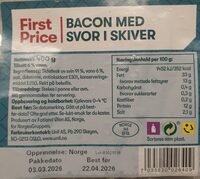 Bacon med svor i skiver