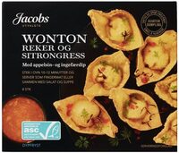 Wonton Reker og Sitrongress med appelsin- og ingefærdip