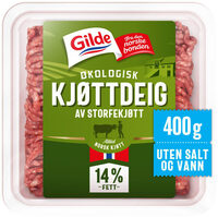 Kjøttdeig Storfe Økol.14% u/Salt&Vann 400g Gilde