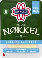 Norvegia Nøkkelost Lett 16% skivet 150g