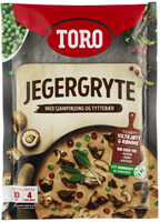 Jegergryte med sjampinjong og tyttebær