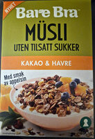 Müsli Kakao & Havre med smak av appelsin