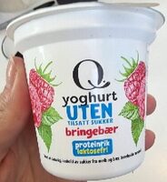 Q yogurt uten tilsatt sukker bringebær