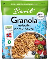 Urkorn granola med puffet quinoa