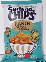 Sørlandschips smak av ranch med rømme og paprika