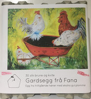 30 stk brune og kvite Gardsegg frå Fana XS-M, 32-56GR.