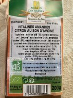 Vitalines Amandes Citron au Son d’Avoine