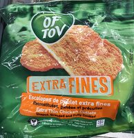 Escalopes de poulet extra fines reconstituées panées précuites