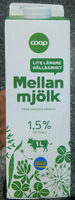 Mellanmjölk 1,5% fetthalt med lite längre hållbarhet.