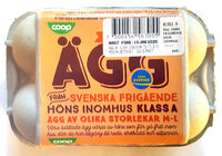 Ägg från svenska frigående höns inomhus