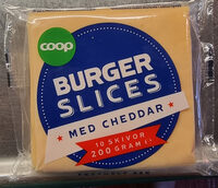 Burger slices med cheddar