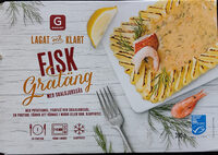 Fiskgratäng med skaldjurssås