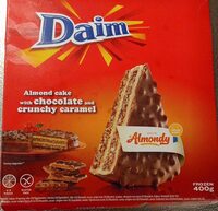Swedish almond cake with chocolate and crunchy caramel