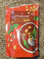 Croutoner - Sprøde brødcroutoner med basilikum og tomat