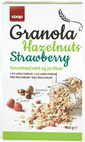 Coop Granola Jordbær/Hasselnøtter 450g