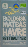 Ekologisk matbas havre, fetthalt 13%