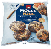 Mølle-hjul rundstykker med valmuefrø