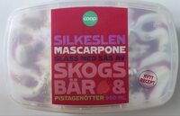 Silkeslen Mascarpone Glass Med Sås Av Skogsbär & Pistagenötter