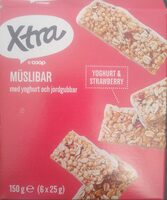 Mueslibar med yoghurt och jordgubbar