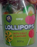 Lollipops with fruit flavours