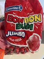 Bon Bon Bum Jumbo Bubble Gum Pops - Rojo Fresa
