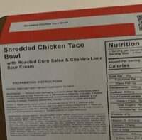 Shredded chicken taco bowl