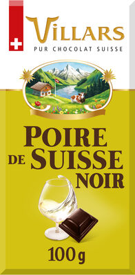 Chocolat Villars Noir Liqueur Poire Intense de Suisse 100g