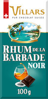 Chocolat Suisse noir fourré au rhum de la Barbade