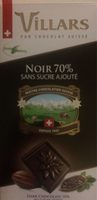 Chocolat noir 70% sans sucre ajouté