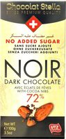 Stella Sugarless Schoko Noir 72%+kakaosplitt 100 g