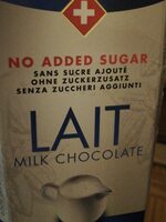 Chocolat au lait sans sucre ajouté