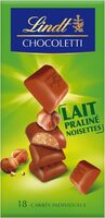 Lindt Chocoletti Lait praliné noisettes
