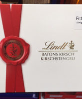 Sprüngli Batons de chocolat, fourrés au Kirsch liquide
