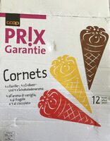 Cornet glace prix garanti (vanille, choco, fraise)