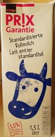 Lait entier standardisé