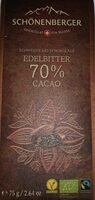 Chocolat noir suisse bio 70%