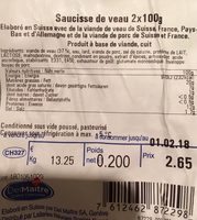 Saucisses de veau