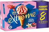 Extrême Fraise Vanille x 8 cônes de71 g