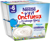 NESTLE P'TIT ONCTUEUX au Fromag Blanc Saveur Natur Sucré8x100gDès6mois