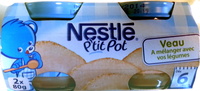 Nestlé P'tit Pot - Veau, à mélanger avec vos légumes