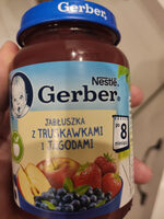 Owoce jabłka z truskawkami i jagodami