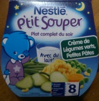 P'tit Souper Crème de Légumes verts, Petits Pâtes avec du lait