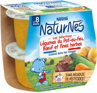 NESTLE NATURNES Les Sélections Légumes du pot-au-feu Bœuf-2x200g-Dès 8 mois