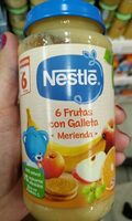 6 frutas con galleta merienda